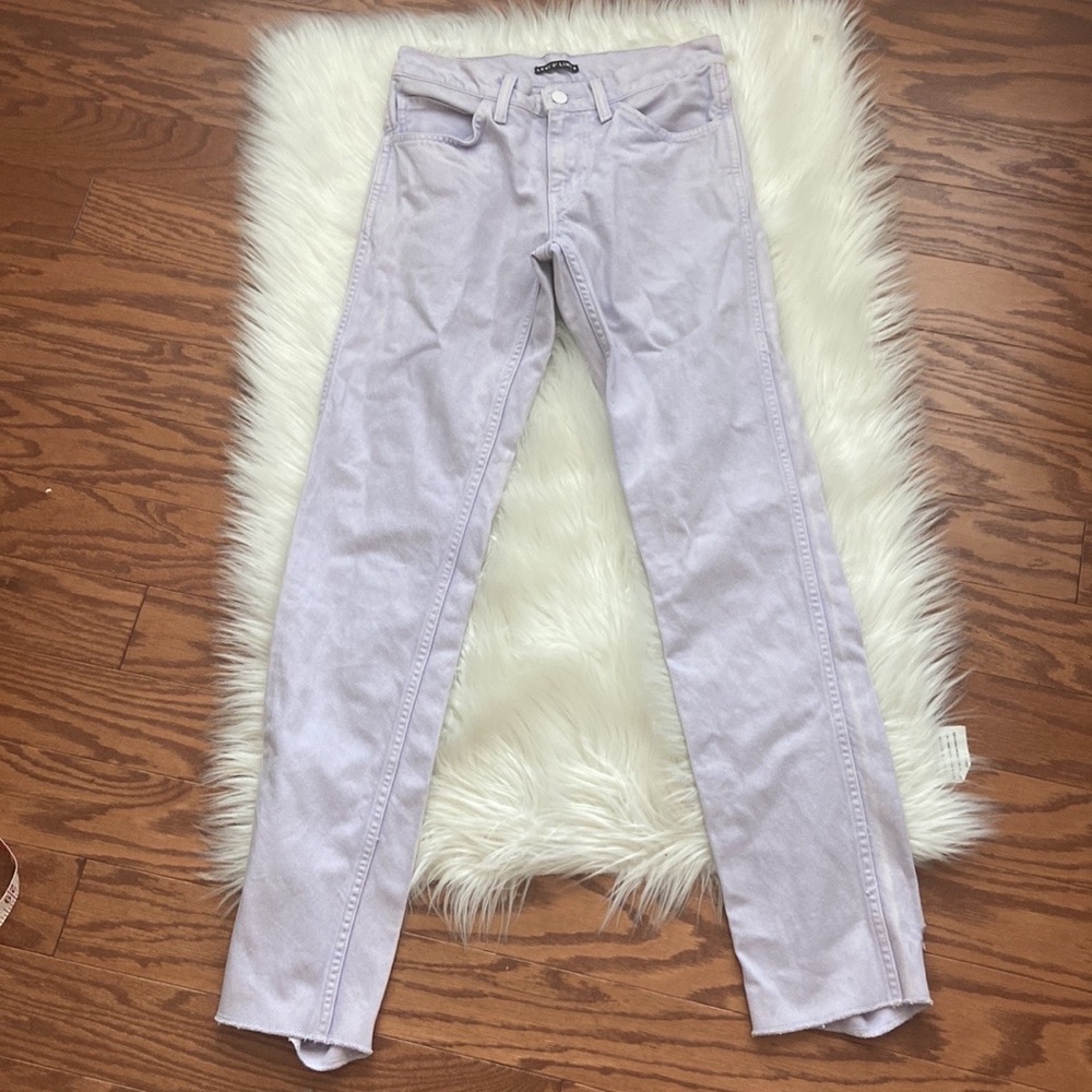 Levi's Line 8 lavender distressed jeans straight Sz 28